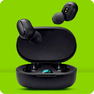 Fone de Ouvido Bluetooth 5.0 Sem Fio Preto com Visor LED – Com Borracha